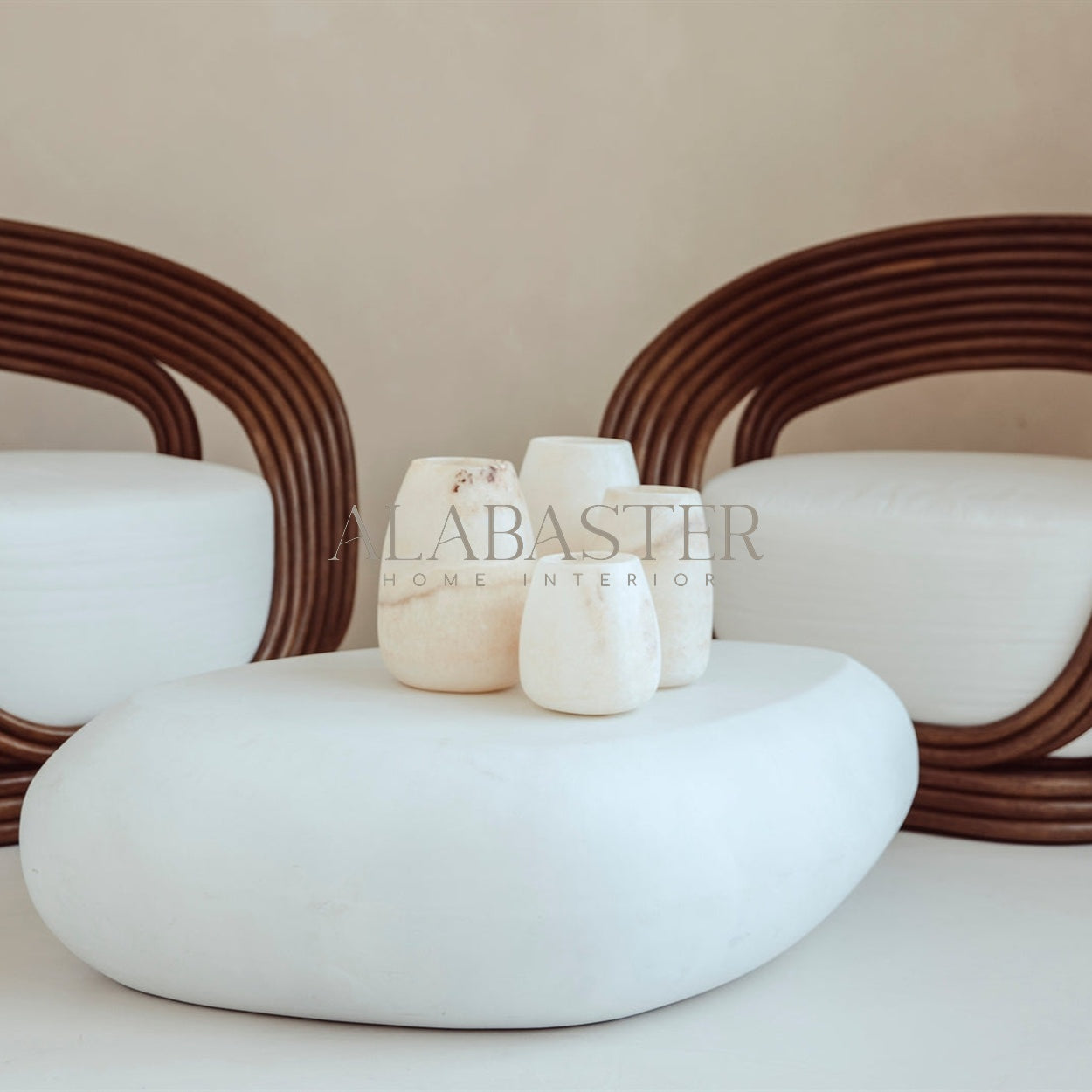 Alabaster tea light holder drop