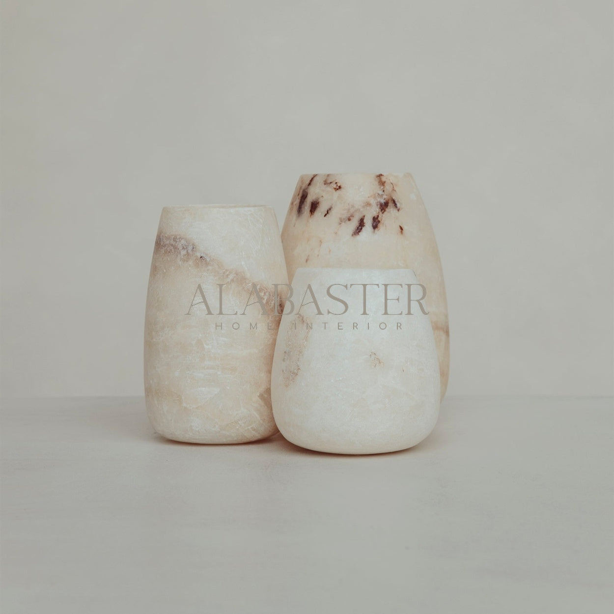 Alabaster tea light holder drop