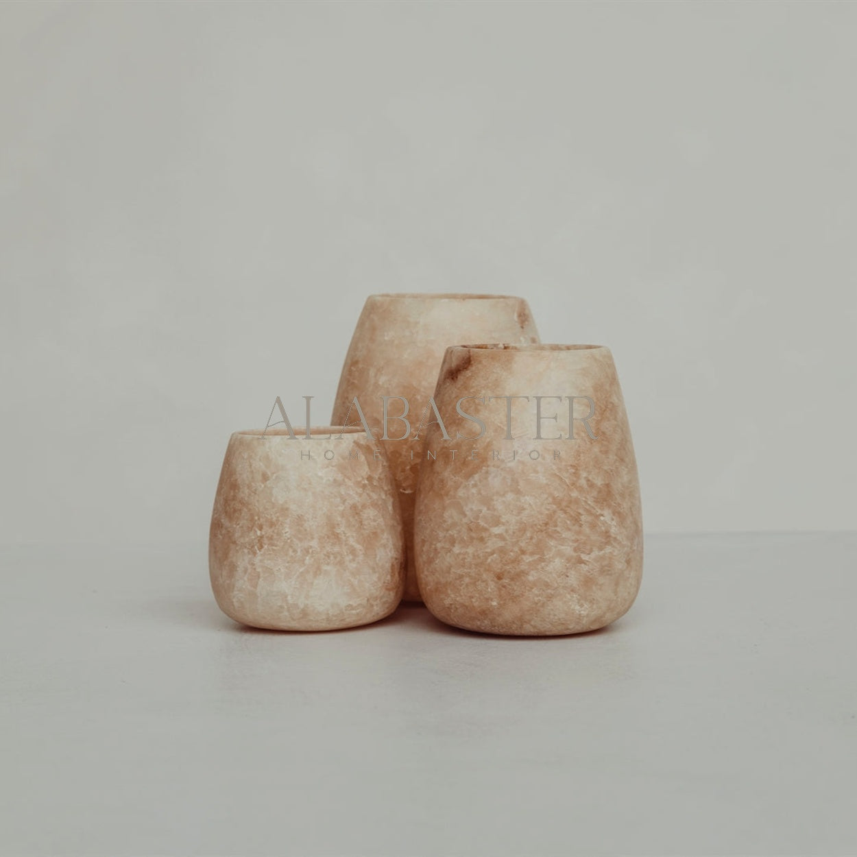 Alabaster tea light holder drop
