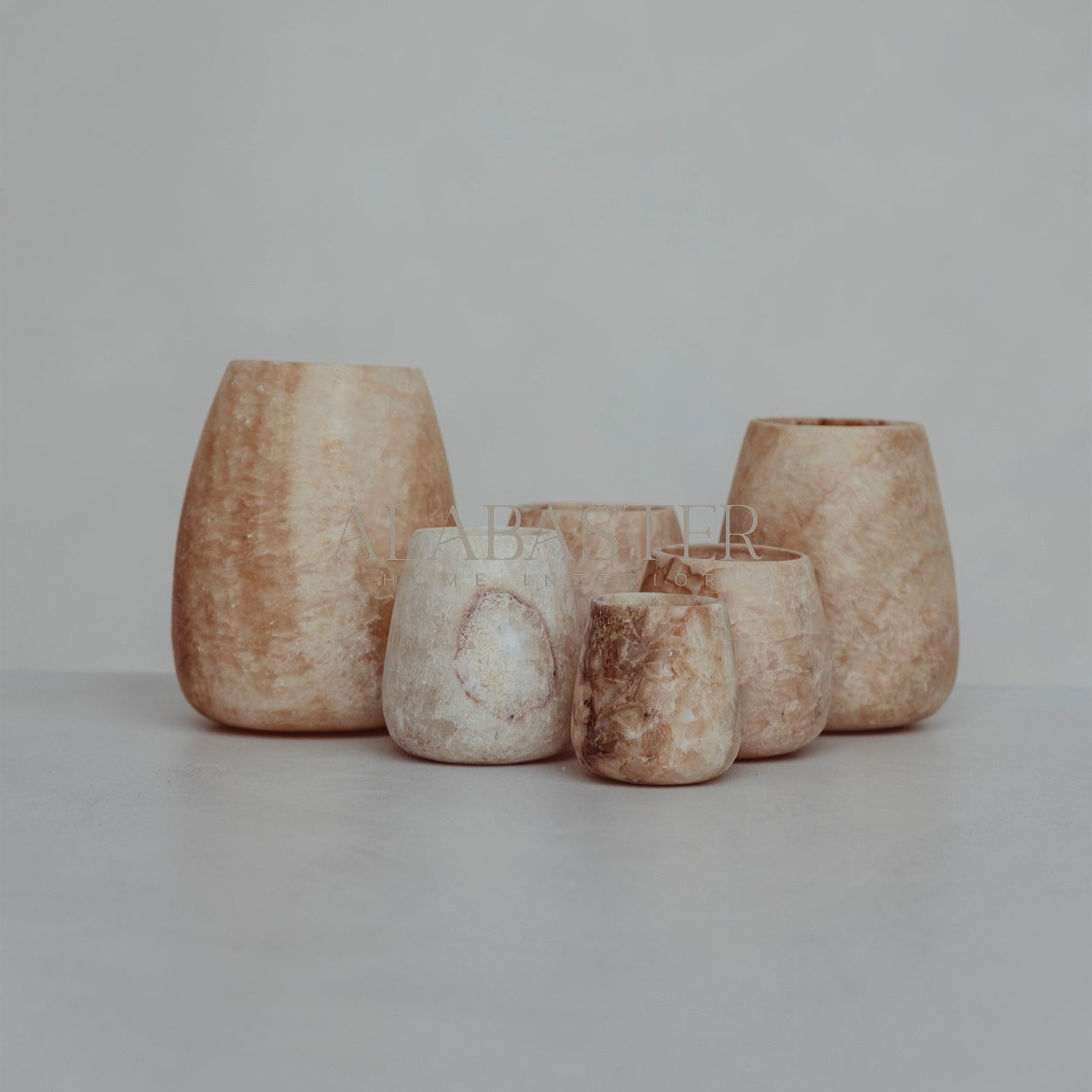 Alabaster tea light holder drop