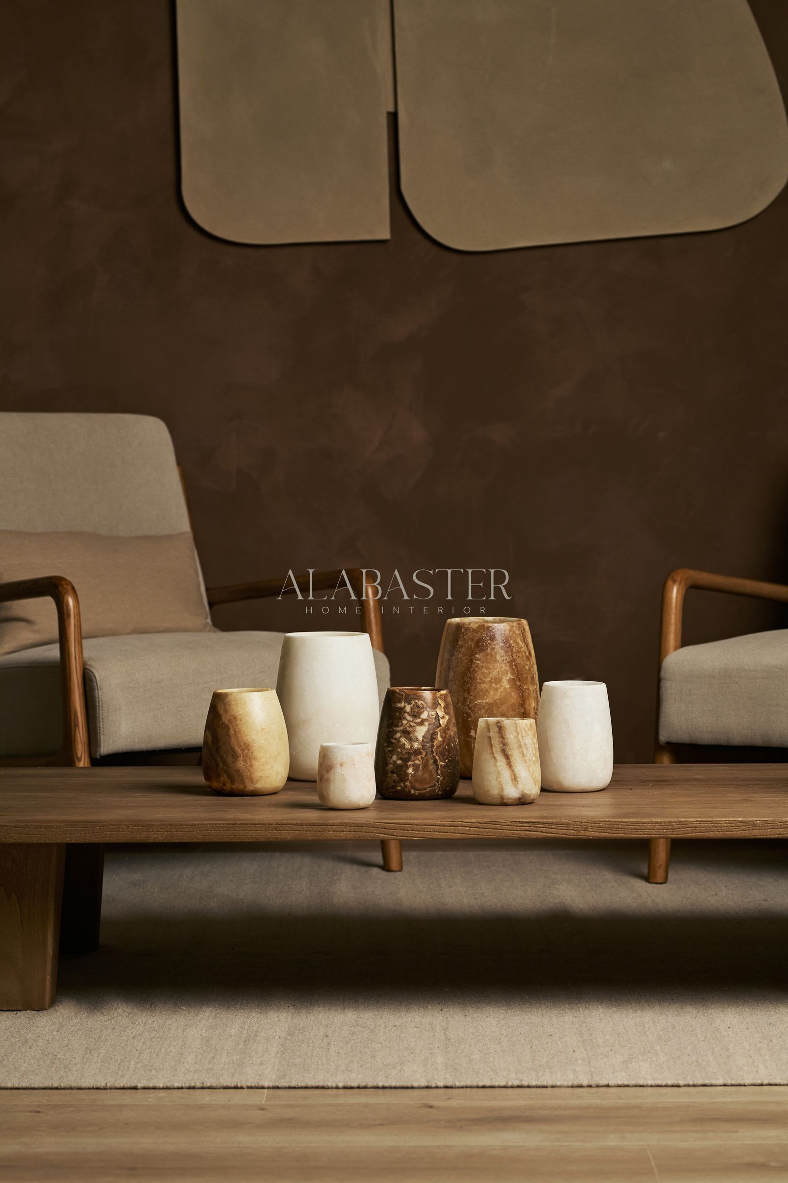 Alabaster waxinelichthouder druppel