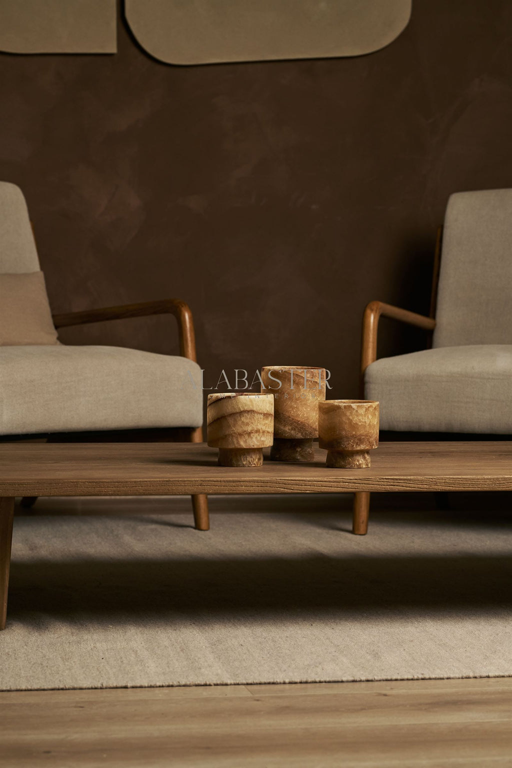 Alabaster Teelichthalter Coupe