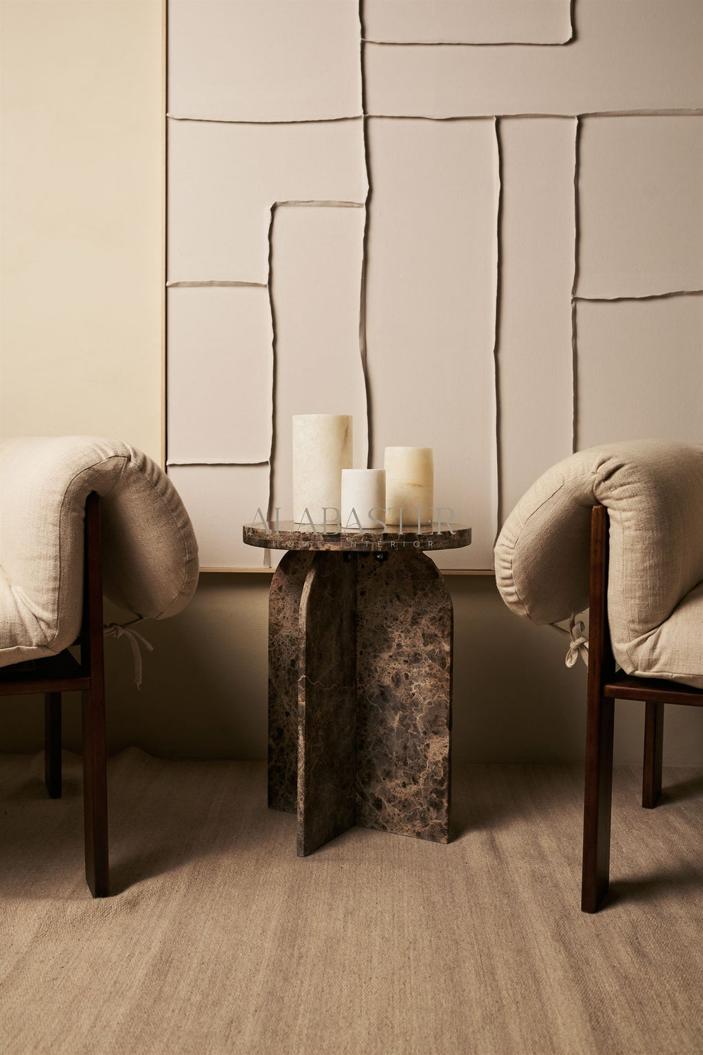 Alabaster waxinelichthouder cilinder